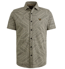 PME Legend PME Legend overhemd korte mouw jersey pique print groen