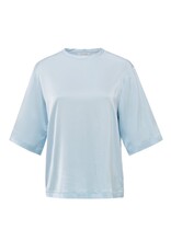 YAYA YAYA Satijnen oversized T-shirt met ronde hals lichtblauw