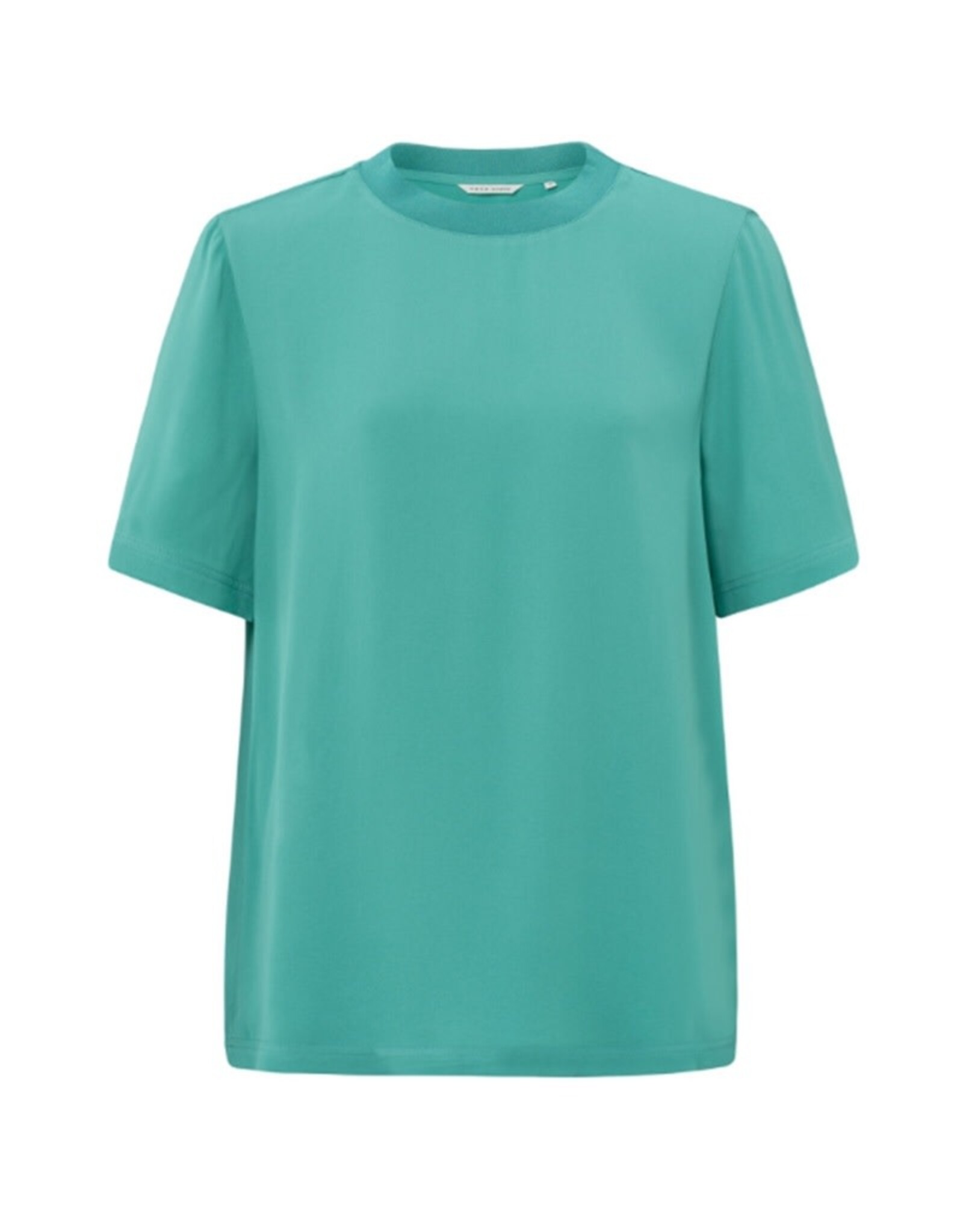 YAYA YAYA Zacht geweven T-shirt met ronde hals en korte mouwen