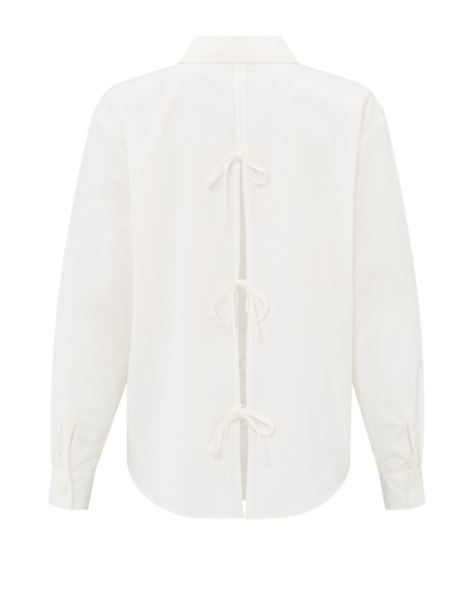 YAYA YAYA Poplin blouse met strikdetails op de rug off white
