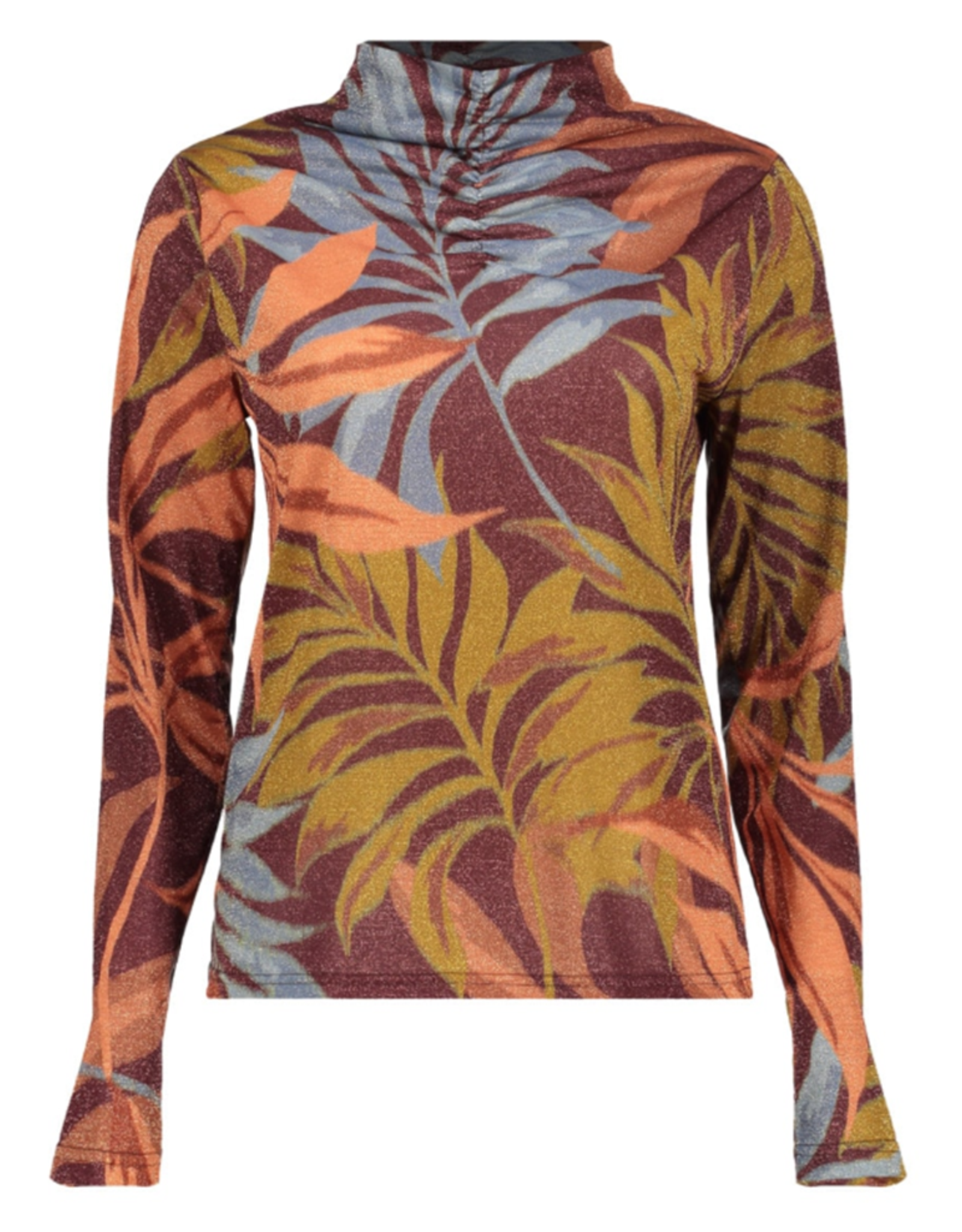 Geisha Geisha top lurex bordeaux orange blue