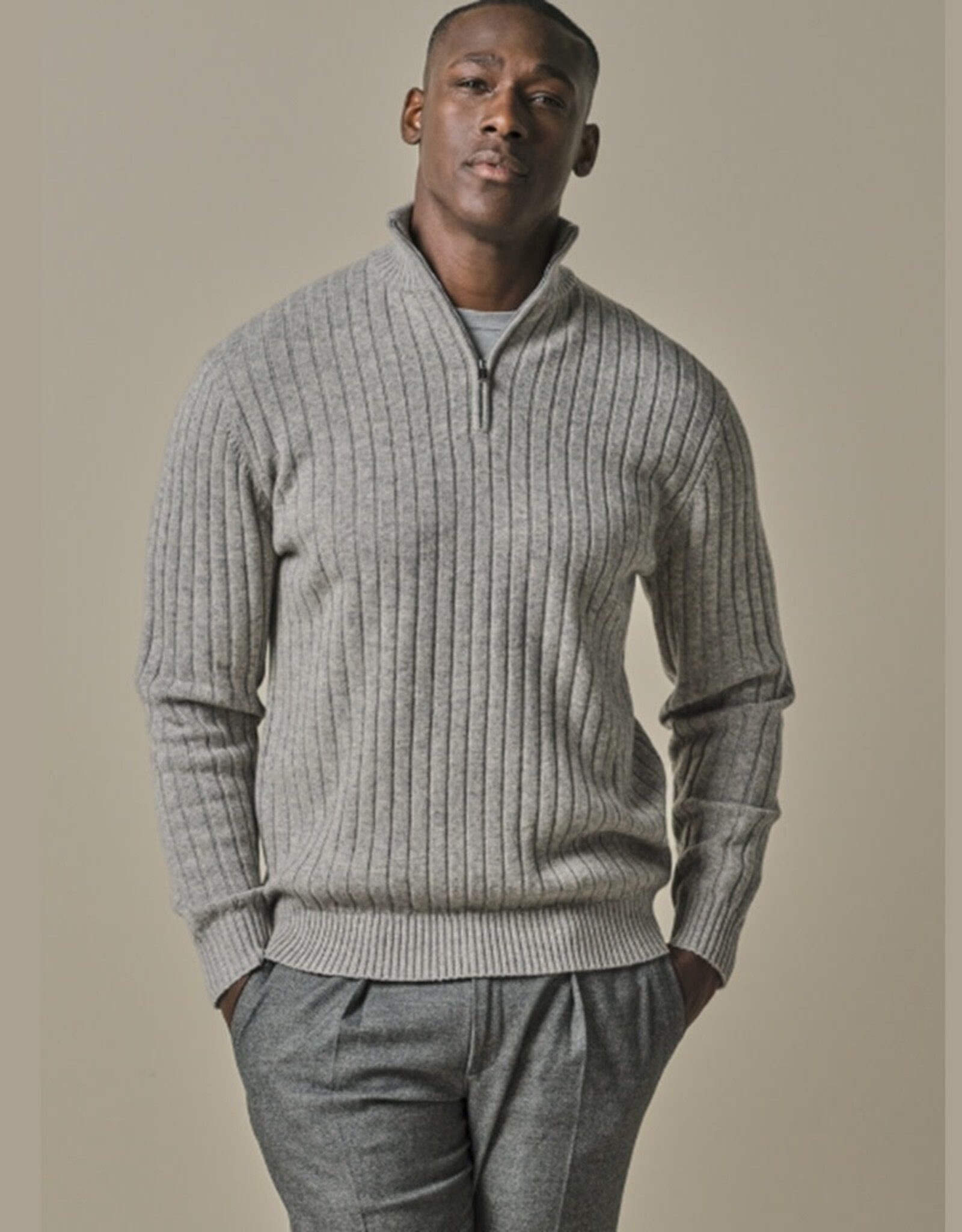 PROFUOMO PROFUOMO Half zip blend grey melange