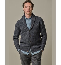 PROFUOMO PROFUOMO Blue wool blend shawl cardigan navy