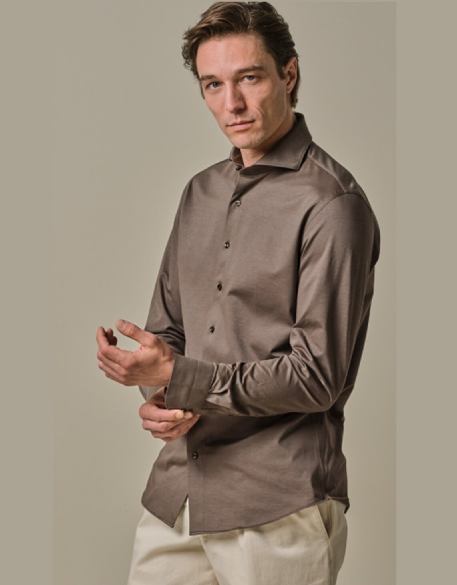 PROFUOMO PROFUOMO Brown Japanese knitted shirt