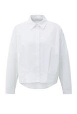 YAYA YAYA Poplin blouse met plooien aan de voorkant en klassieke kraag