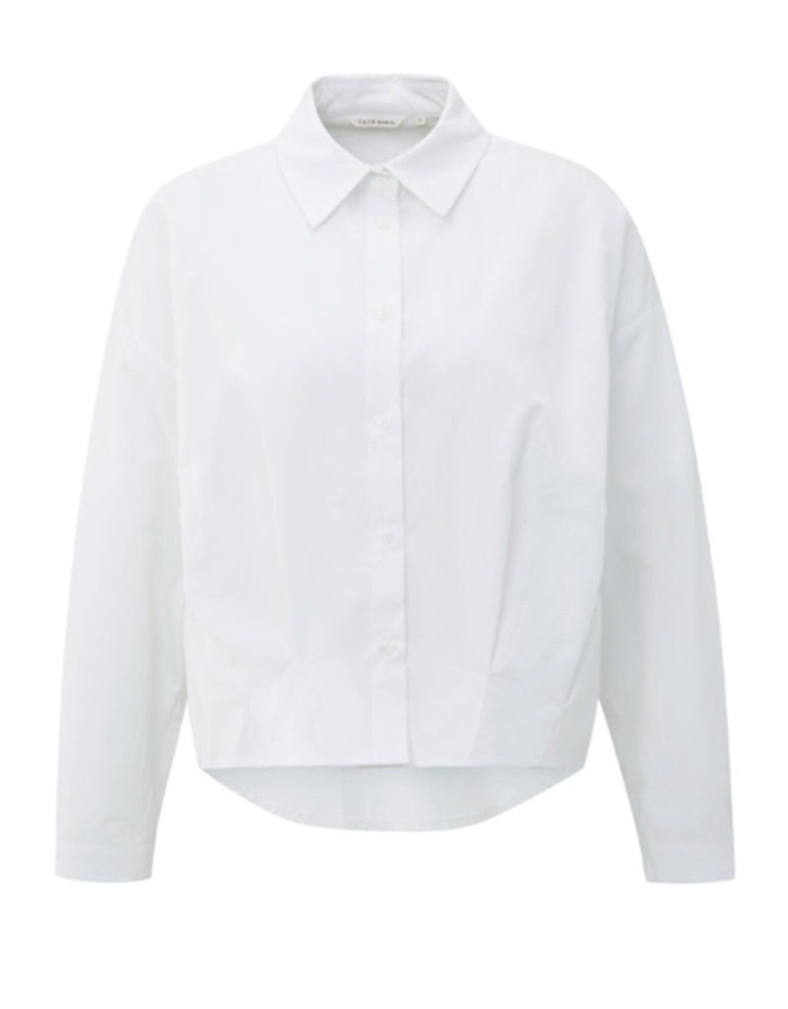 YAYA YAYA Poplin blouse met plooien aan de voorkant en klassieke kraag