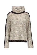 Geisha Geisha trui black beige stripe