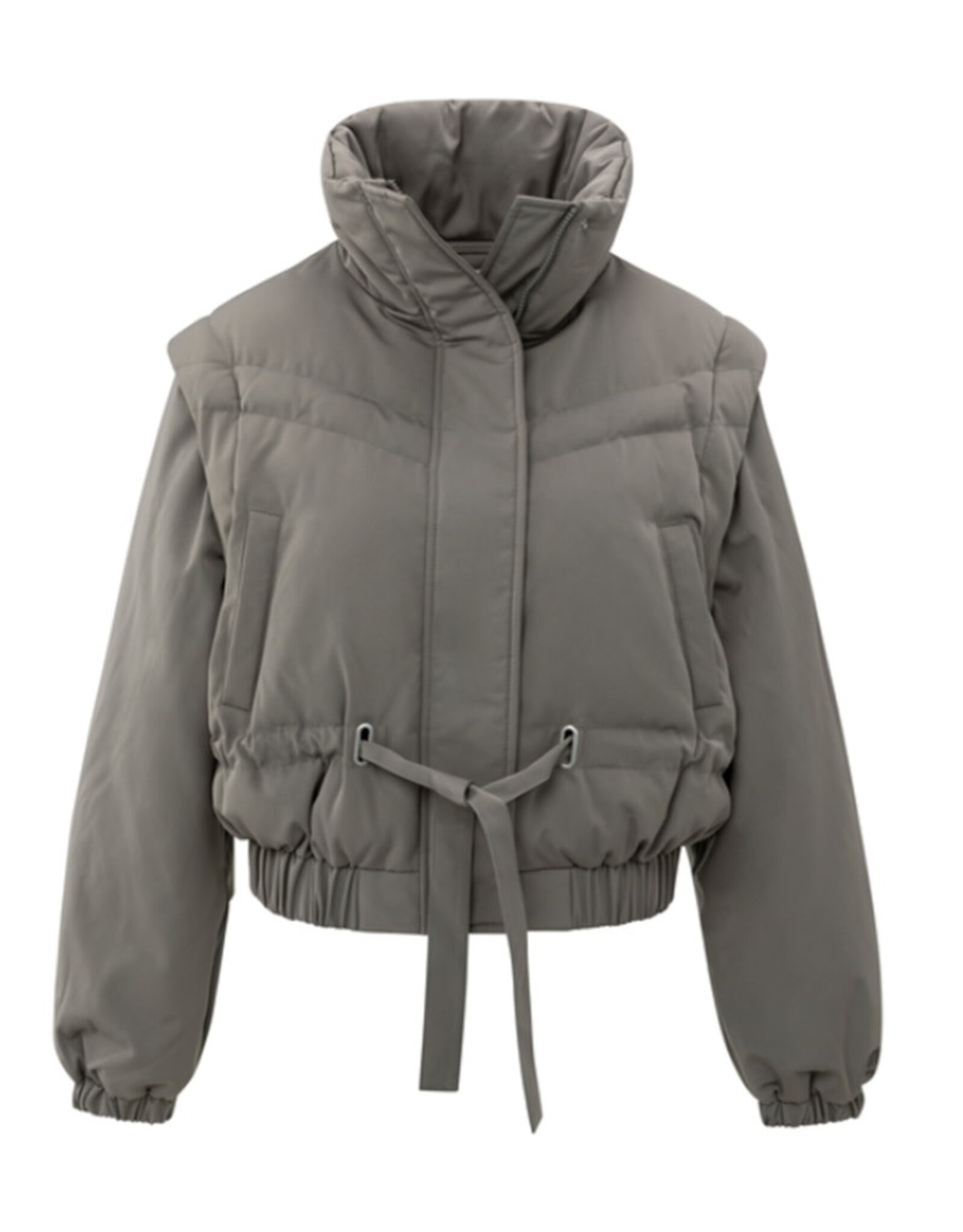 YAYA YAYA Oversized nylon jas afritsbare mouwen