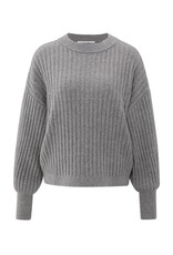 YAYA YAYA trui ronde halse lange mouwen Taupe grey