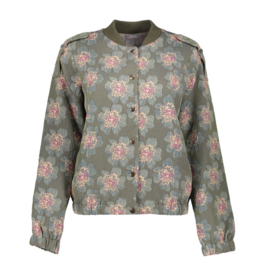 Geisha Geisha jacket print groen/coral