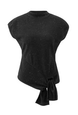 YAYA YAYA Mouwloze trui met knoopdetail en subtiele pailletten