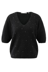 YAYA YAYA trui strass zwart