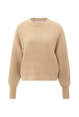 YAYA YAYA Trui Camel ronde hals