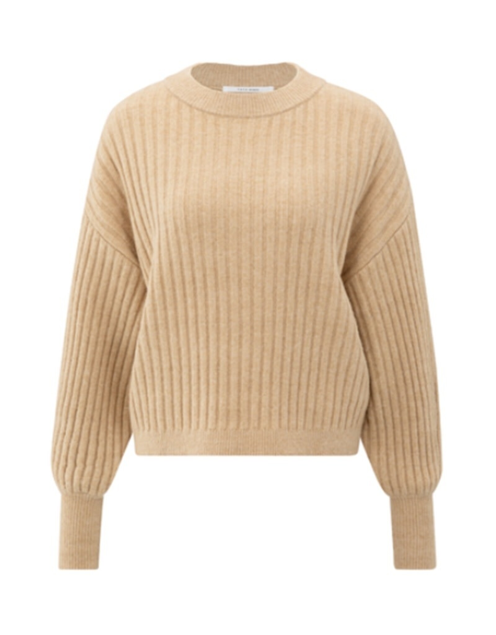 YAYA YAYA Trui Camel ronde hals