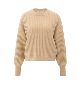 YAYA YAYA Trui Camel ronde hals