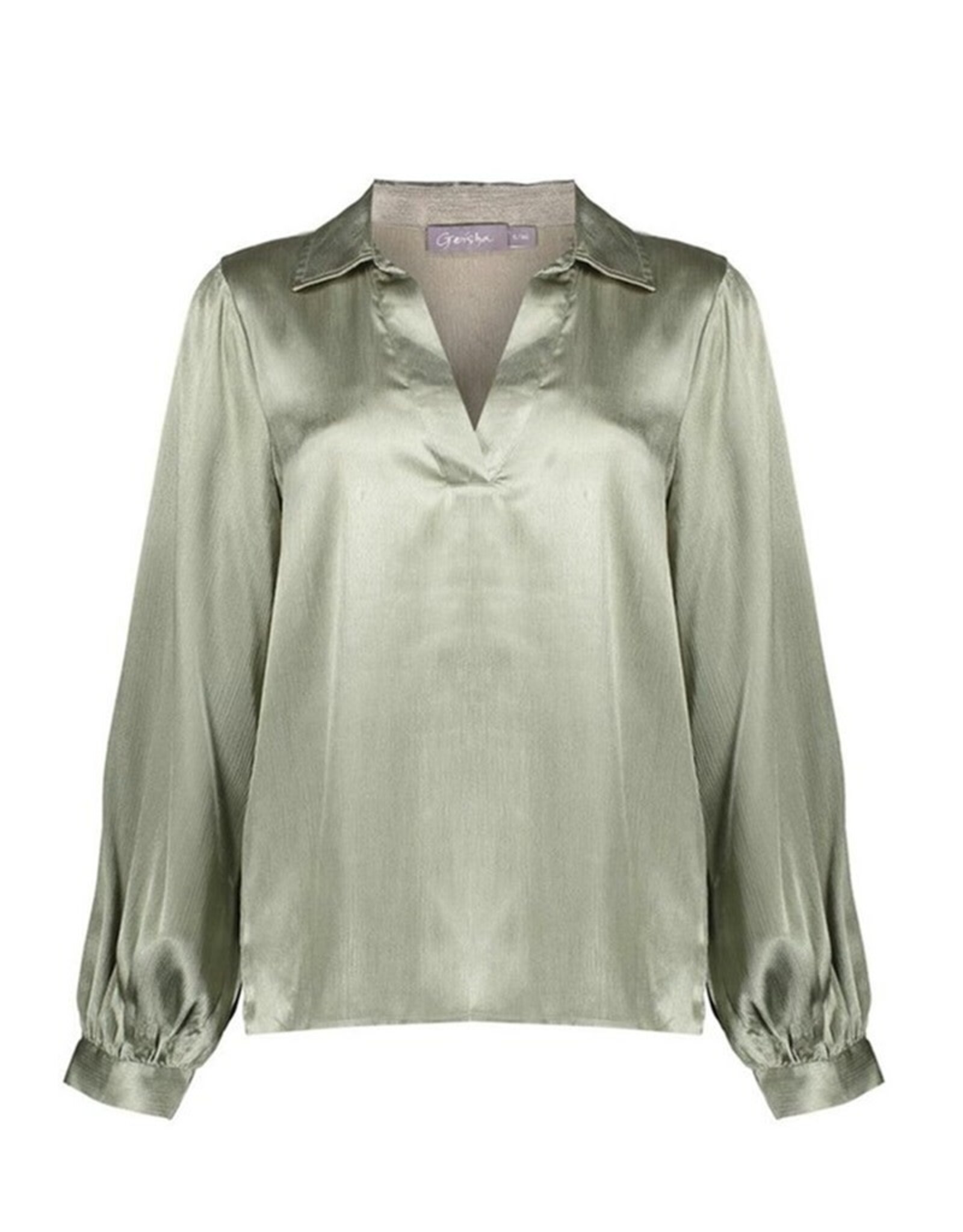 Geisha Geisha blouse satijn groen