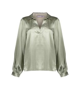 Geisha Geisha blouse satijn groen