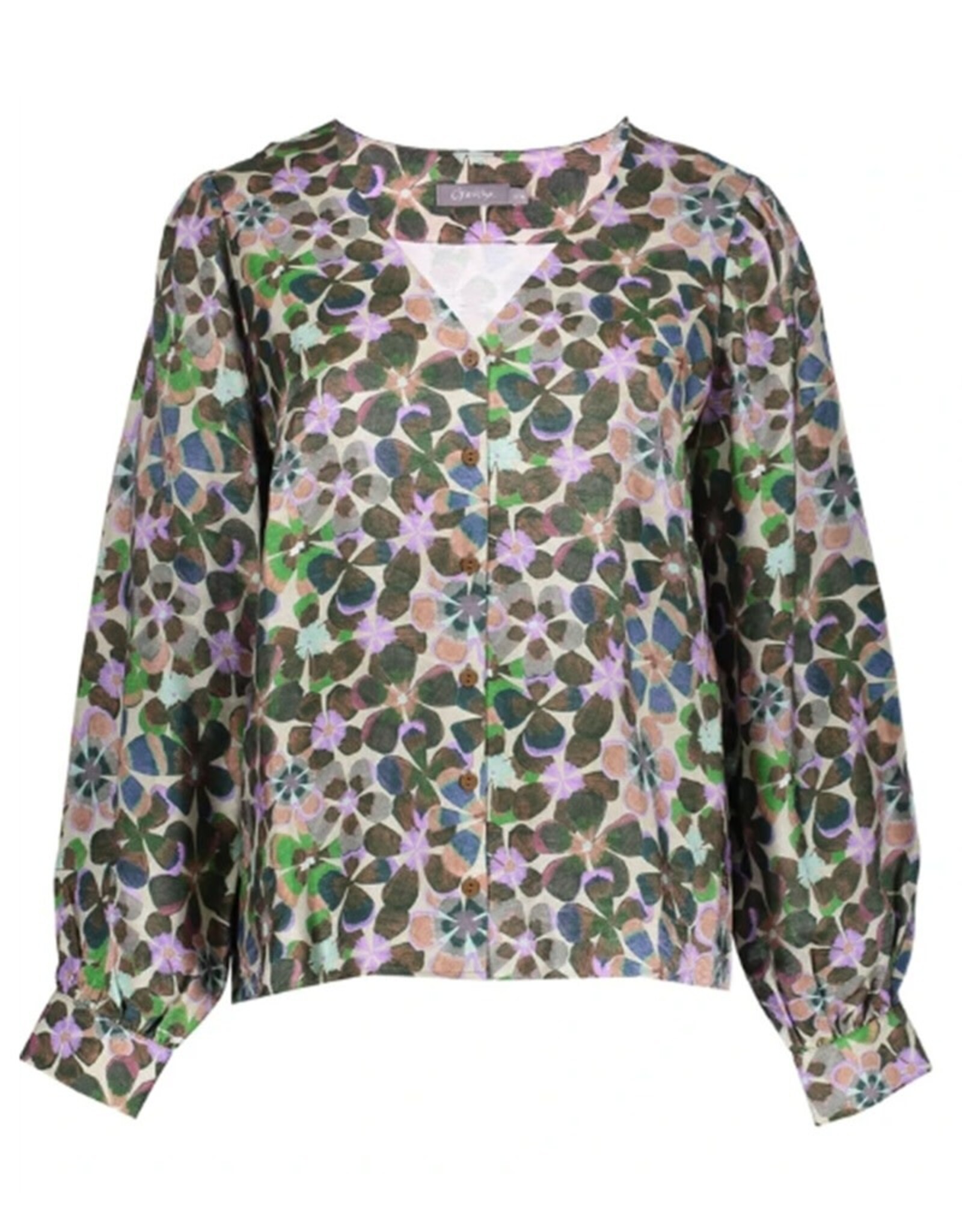 Geisha Geisha blouse lila green combi