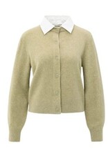 YAYA YAYA vest met kraag green