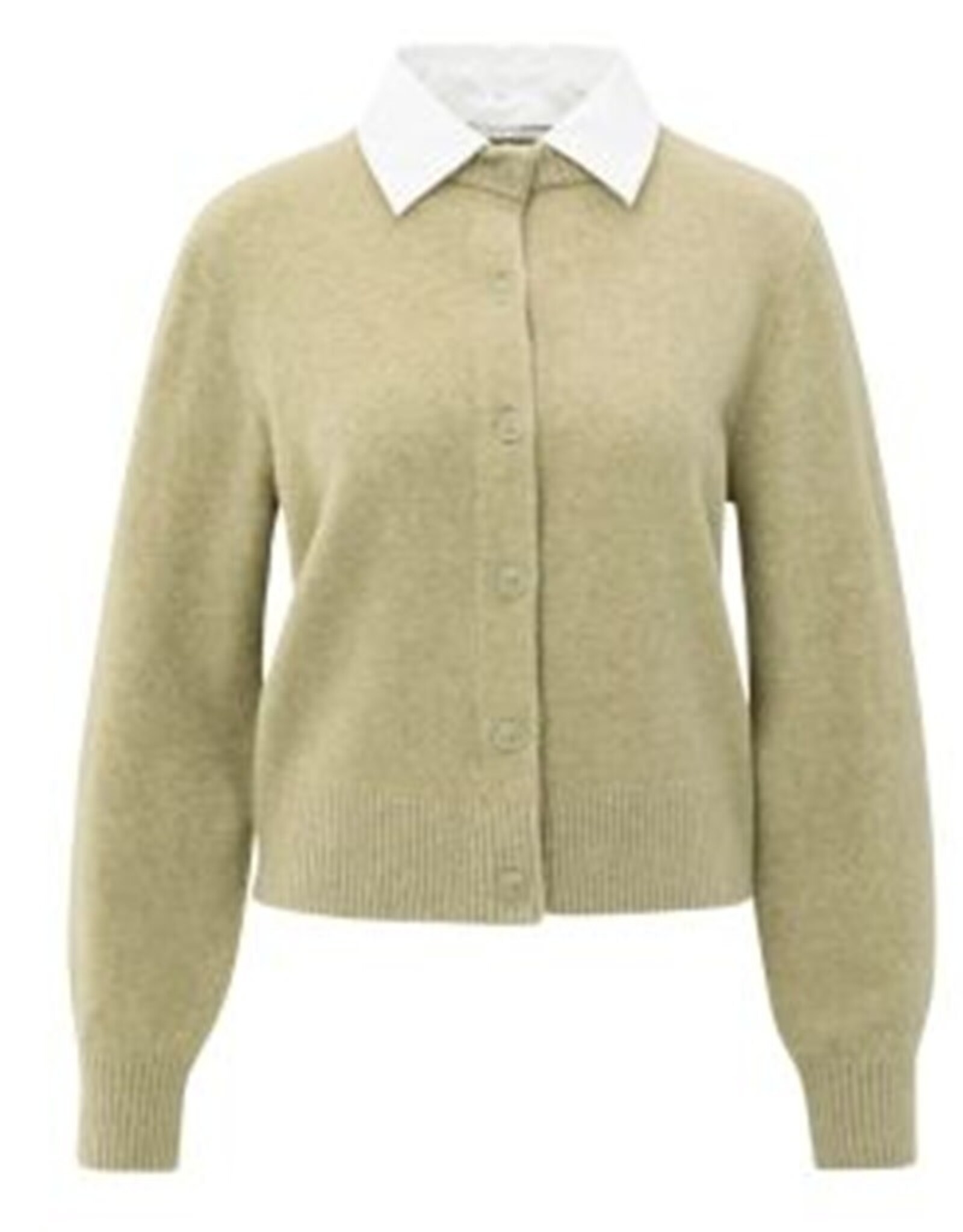 YAYA YAYA vest met kraag green