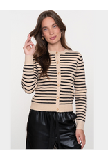 Geisha Geisha vest 54805 streep beige blauw