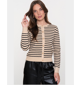 Geisha Geisha vest 54805 streep beige blauw