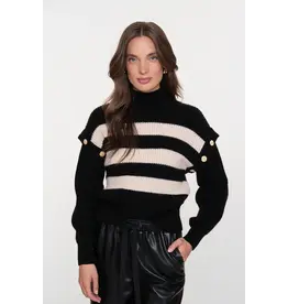 Geisha Geisha trui zwart beige 54860-23