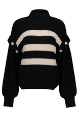 Geisha Geisha trui zwart beige 54860-23