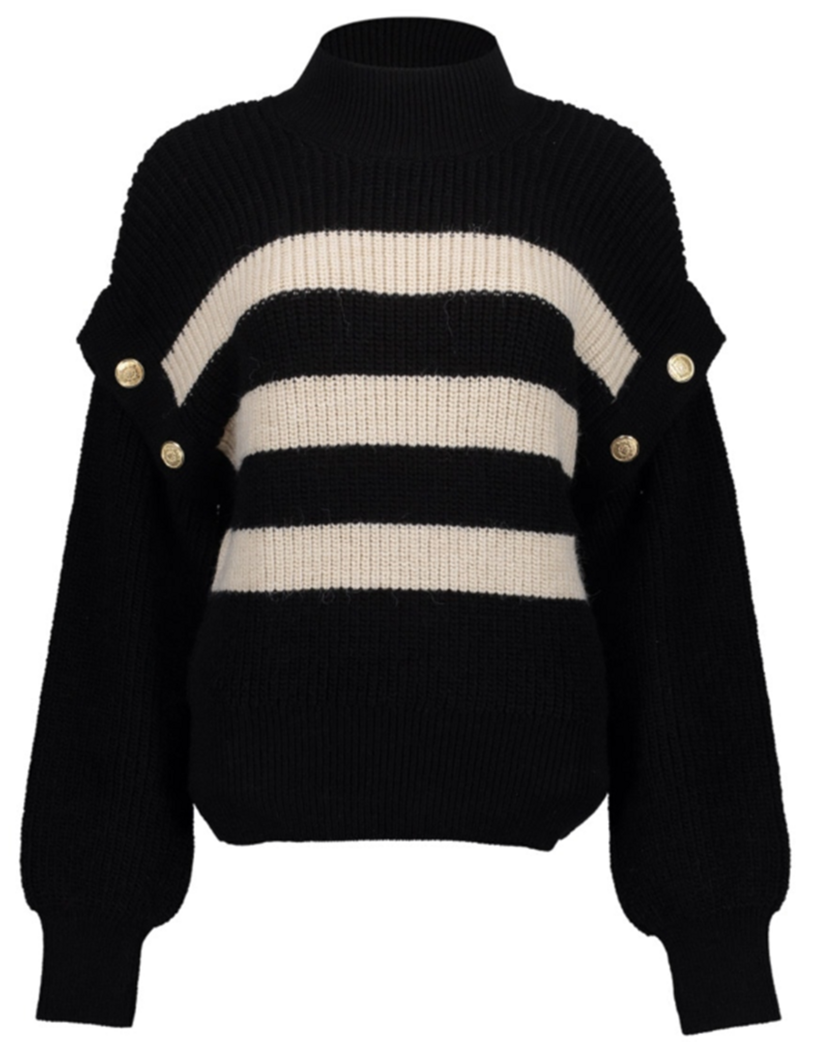 Geisha Geisha trui zwart beige 54860-23