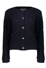 Geisha Geisha vest met gouden knoopsluiting en glitterdetail navy 54853-14