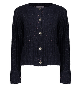 Geisha Geisha vest met gouden knoopsluiting en glitterdetail navy 54853-14