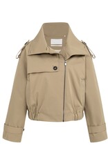 YAYA Short woven trenchcoat bomber Khaki green