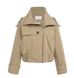 YAYA Short woven trenchcoat bomber Khaki green
