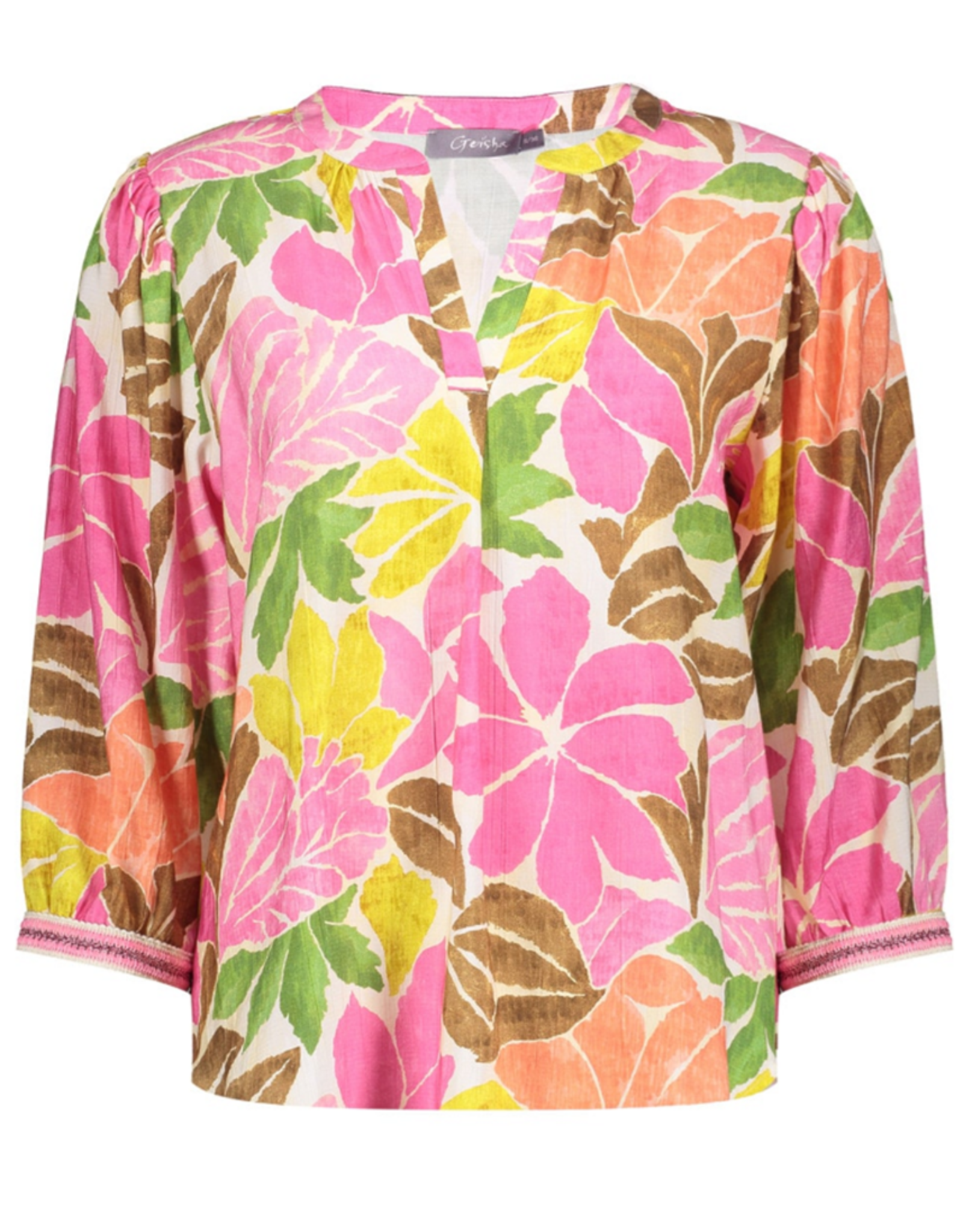 Geisha Geisha blouse kleurrijke botanische print