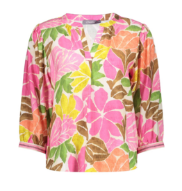 Geisha Geisha blouse kleurrijke botanische print