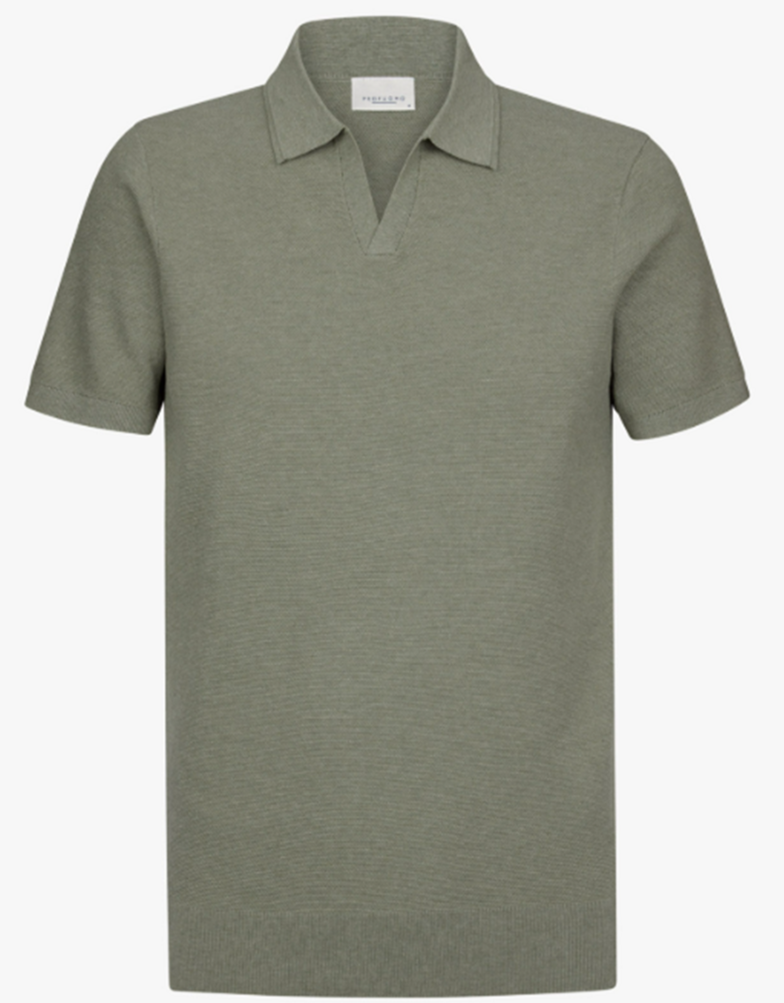 PROFUOMO Profuomo Luxury Basic open collar polo green