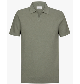 PROFUOMO Profuomo Luxury Basic open collar polo green