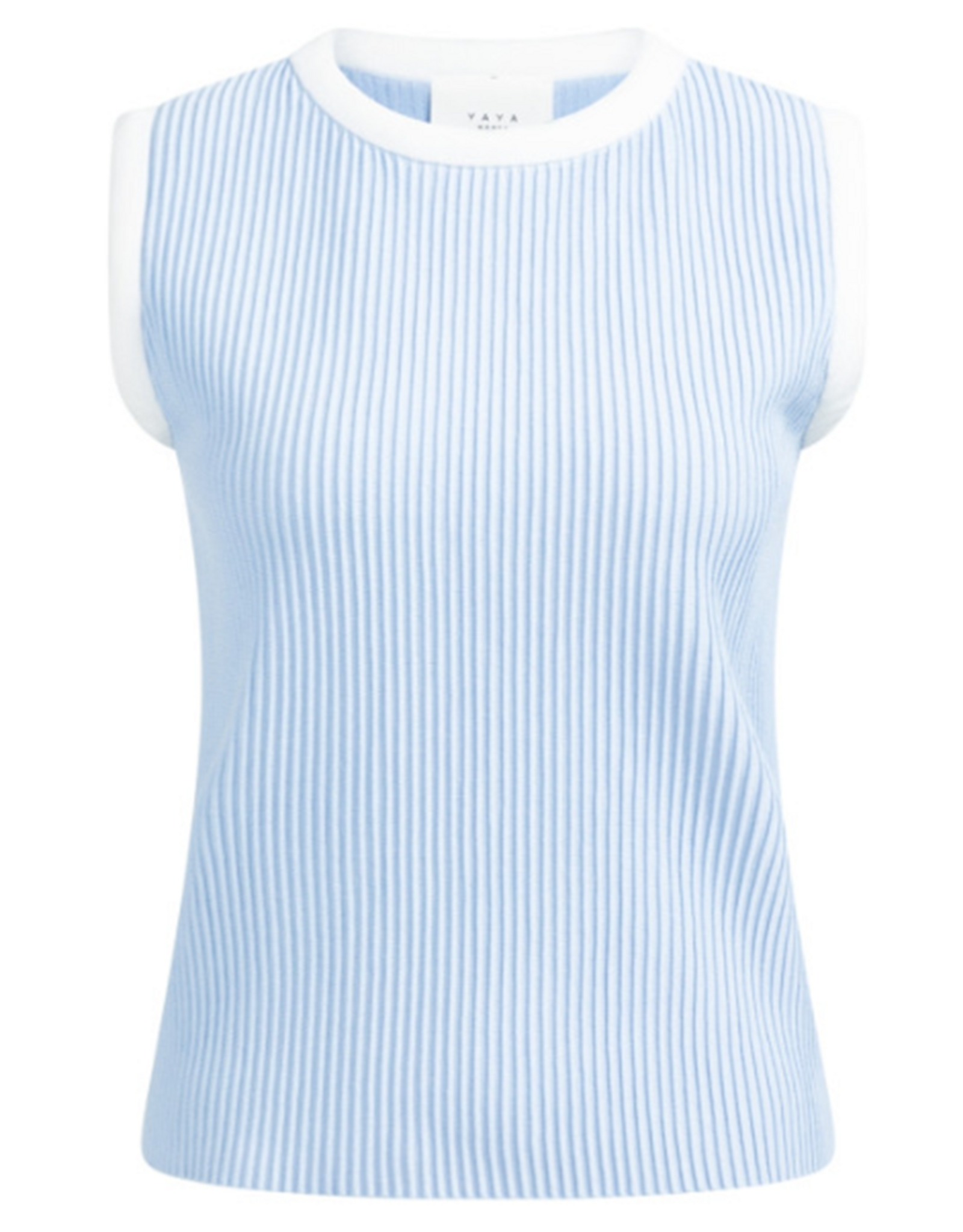 YAYA YAYA sleeveless ribbed sweater ice blue