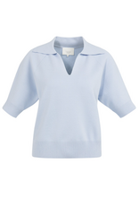 YAYA YAYA Gebreide trui met kraag en korte mouwen Ice blue