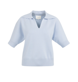 YAYA YAYA Gebreide trui met kraag en korte mouwen Ice blue