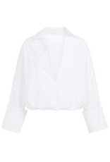 YAYA YAYA Blouse met ballonzoom en diepe V-hals wit