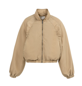 YAYA YAYA Kort oversized jack met plooidetails Tan Brown