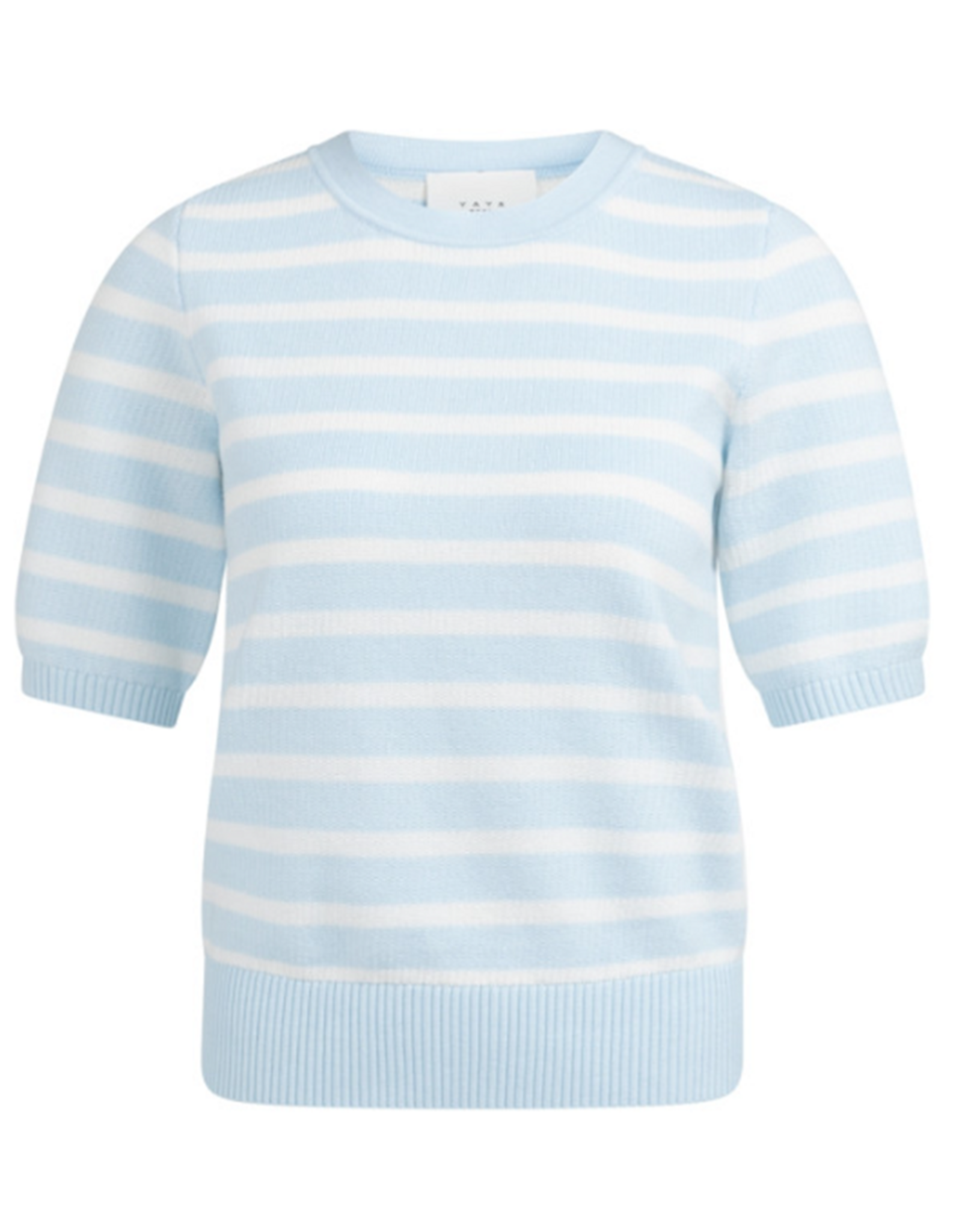YAYA YAYA Gebreide trui streeppatroon en korte mouwen Ice Blue