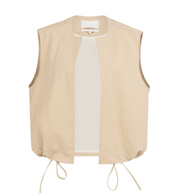 YAYA YAYA Mouwloos zomerjack met trekkoordjes Desert Beige