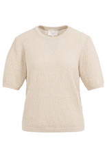 YAYA YAYA Gebreide trui met korte mouwen en structuur Desert Beige
