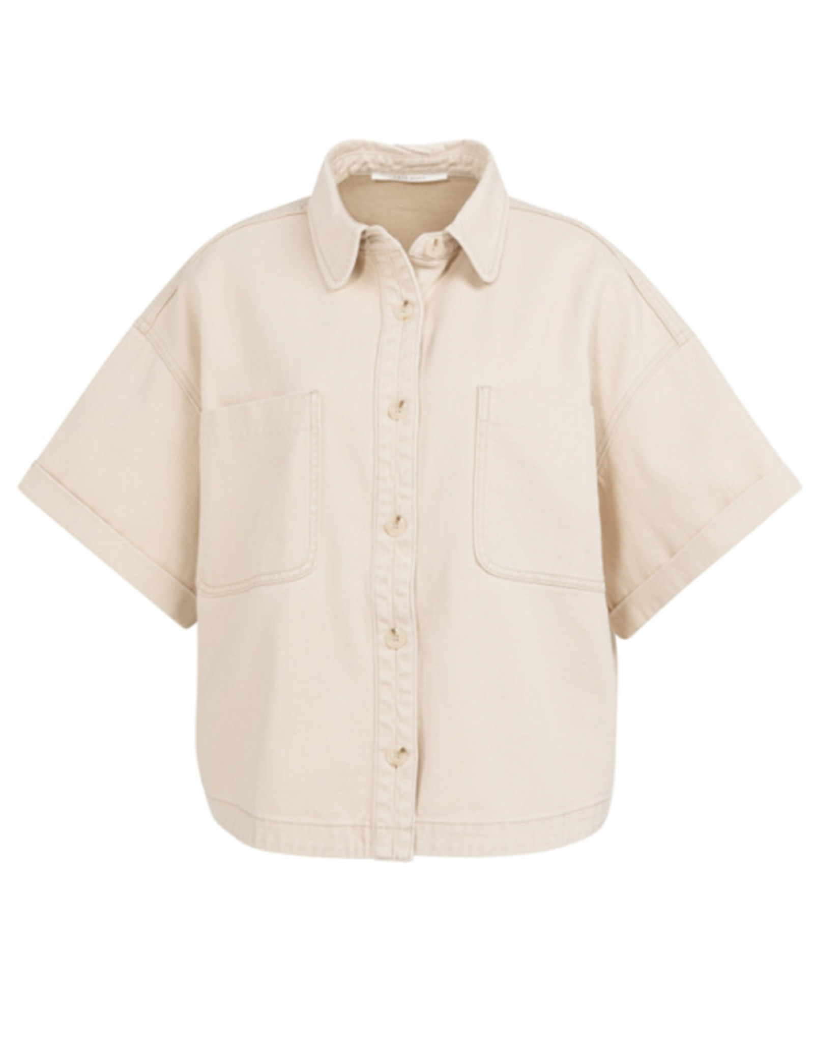 YAYA YAYA Denim jasje met korte mouwen Desert Beige