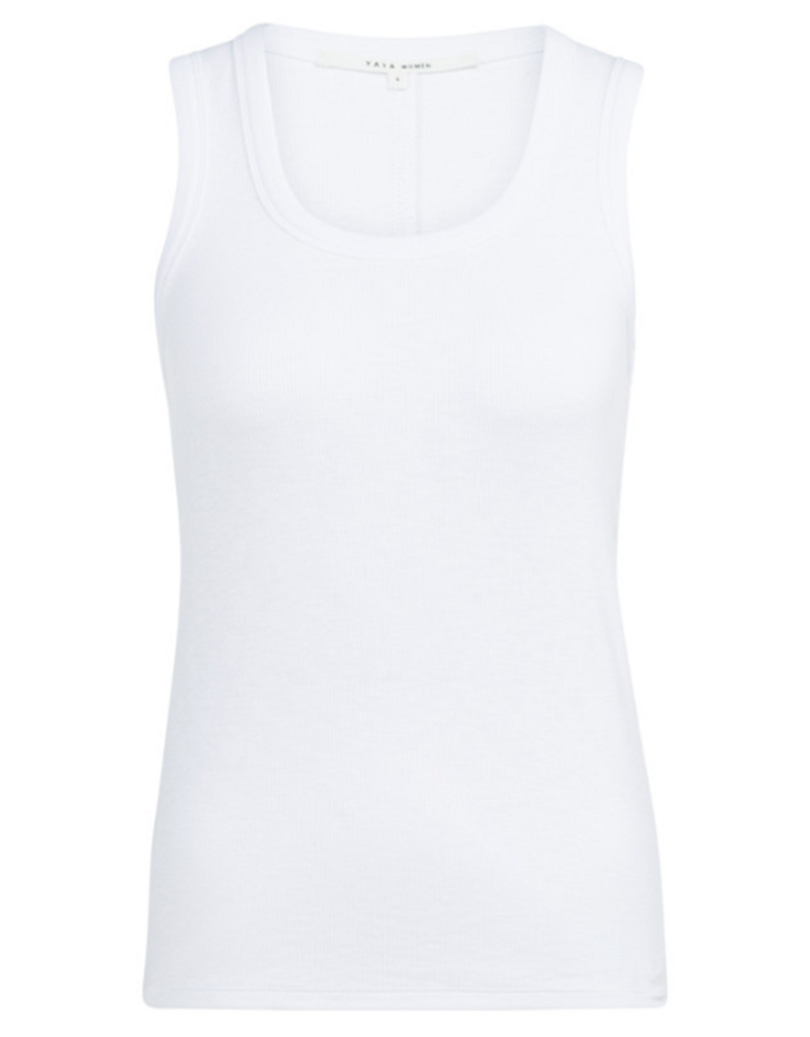 YAYA YAYA Geribd singlet met ronde hals Pure White
