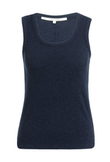 YAYA YAYA Geribd singlet met ronde hals Navy