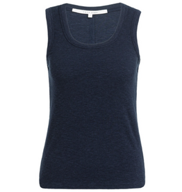 YAYA YAYA Geribd singlet met ronde hals Navy