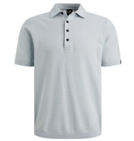Vanguard Vanguard polo streep beige lichtblauw